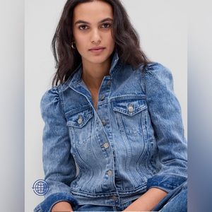 Gap Denim puff sleeve jacket